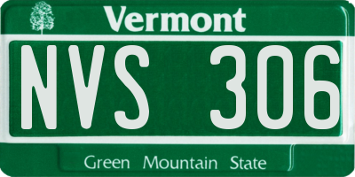VT license plate NVS306