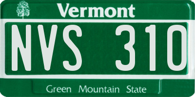 VT license plate NVS310