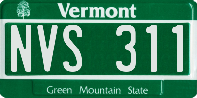 VT license plate NVS311
