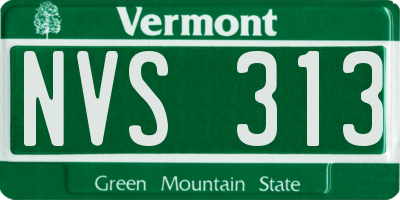 VT license plate NVS313