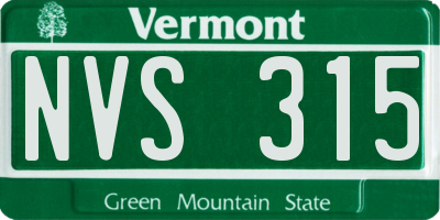 VT license plate NVS315