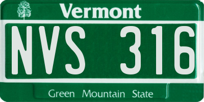 VT license plate NVS316