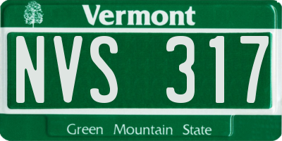 VT license plate NVS317