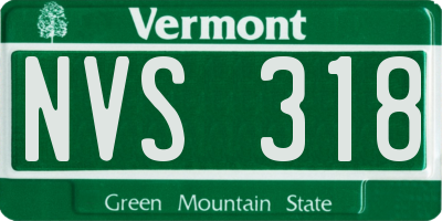 VT license plate NVS318