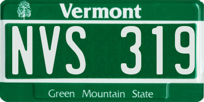 VT license plate NVS319