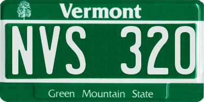 VT license plate NVS320