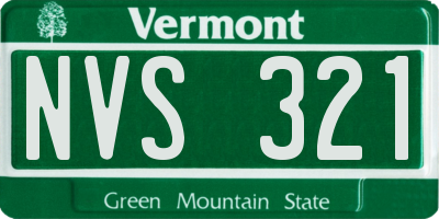VT license plate NVS321