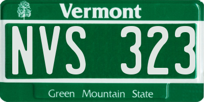 VT license plate NVS323