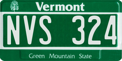 VT license plate NVS324