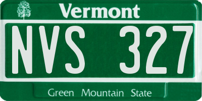 VT license plate NVS327