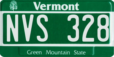 VT license plate NVS328