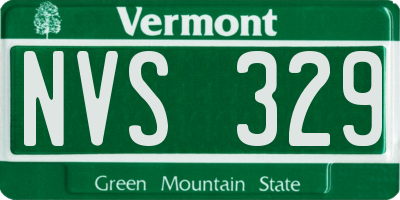 VT license plate NVS329