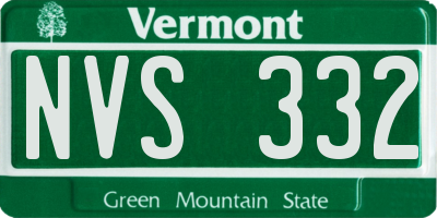 VT license plate NVS332