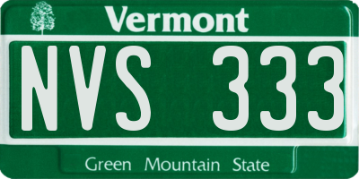 VT license plate NVS333