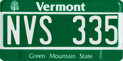 VT license plate NVS335