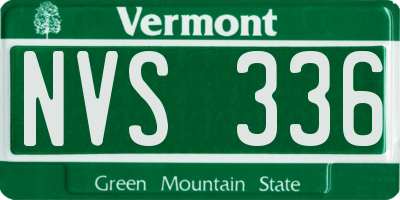 VT license plate NVS336
