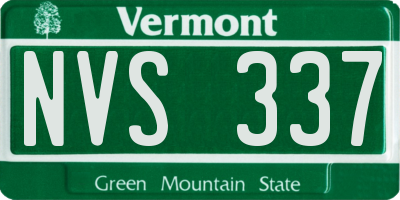 VT license plate NVS337