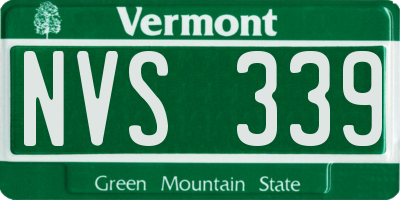 VT license plate NVS339
