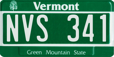 VT license plate NVS341