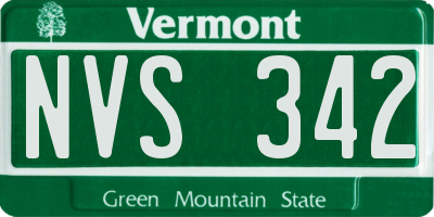 VT license plate NVS342