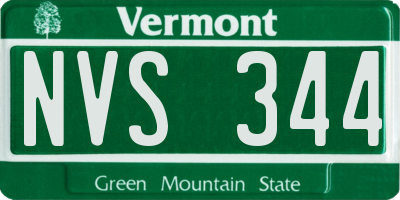 VT license plate NVS344