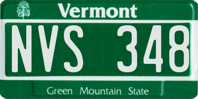 VT license plate NVS348