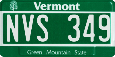 VT license plate NVS349