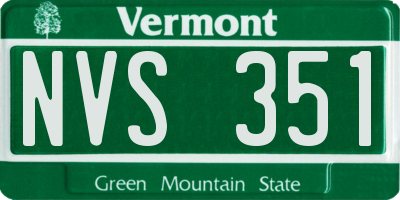 VT license plate NVS351