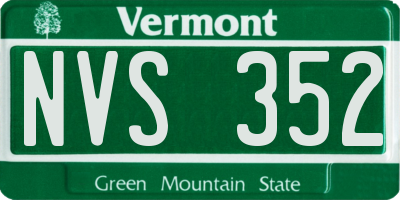VT license plate NVS352