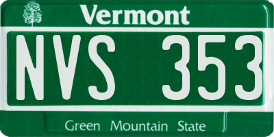 VT license plate NVS353