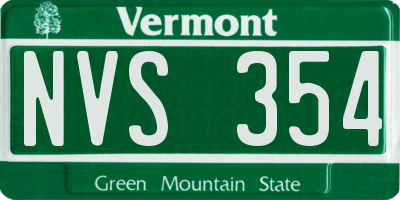 VT license plate NVS354