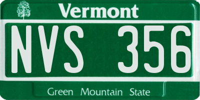 VT license plate NVS356