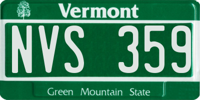 VT license plate NVS359