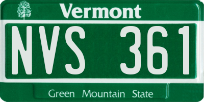VT license plate NVS361