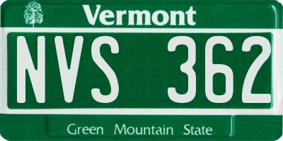 VT license plate NVS362
