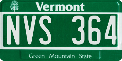 VT license plate NVS364