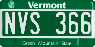 VT license plate NVS366