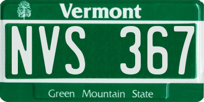 VT license plate NVS367