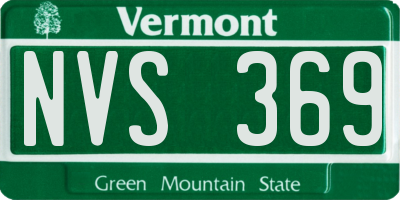 VT license plate NVS369