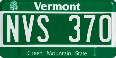 VT license plate NVS370