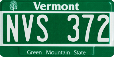 VT license plate NVS372