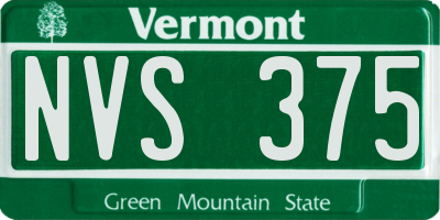 VT license plate NVS375