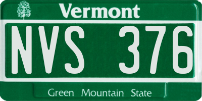 VT license plate NVS376