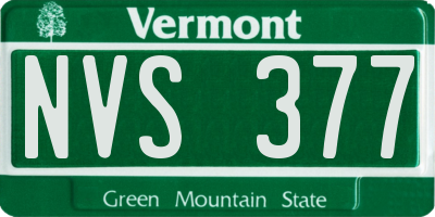 VT license plate NVS377