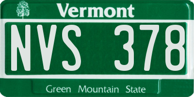 VT license plate NVS378