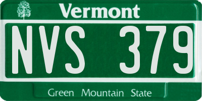 VT license plate NVS379