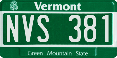 VT license plate NVS381