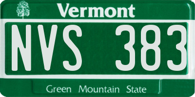VT license plate NVS383