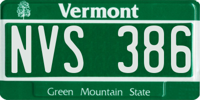 VT license plate NVS386