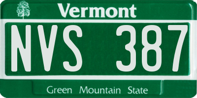 VT license plate NVS387
